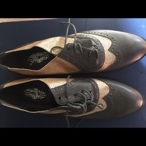 Charles Albert oxford loafers glitter sparkle gold